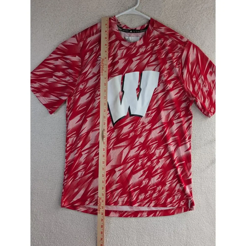 Wisconsin Badgers Adidas Shirt Mens XL Red Climalite Performance Training Soccer